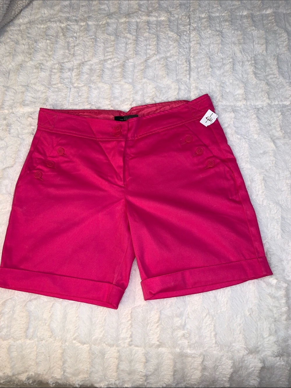 The Limited Bright Pink Cuffed Bermuda Shorts